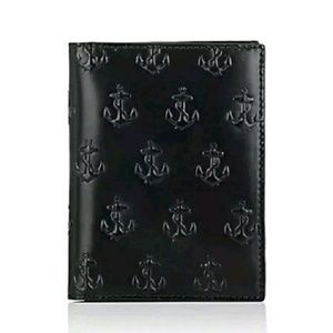 JACK SPADE MENS LEATHER ANCHOR WALLET BLK